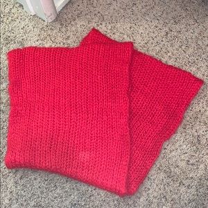 Red knit infinity scarf